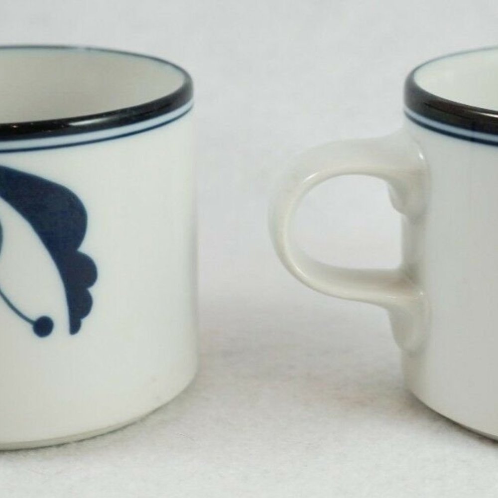 Pair of Dansk Flora Bayberry Blue Coffee Cups